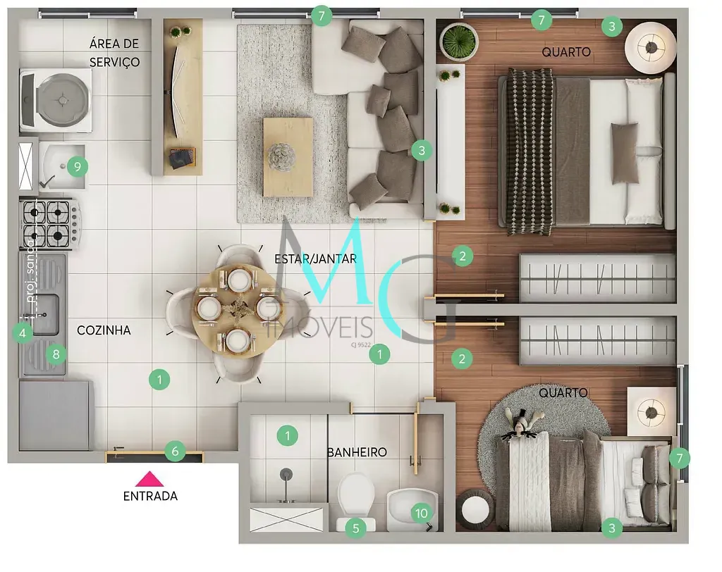 Apartamento, 2 quartos, 35 m² - Foto 4