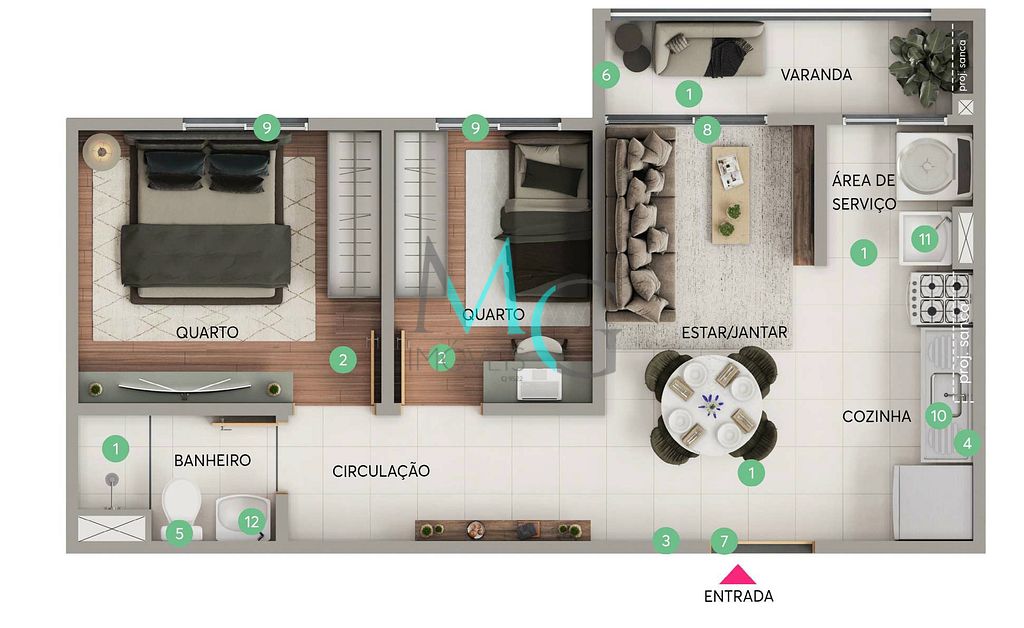 Apartamento, 2 quartos, 35 m² - Foto 5