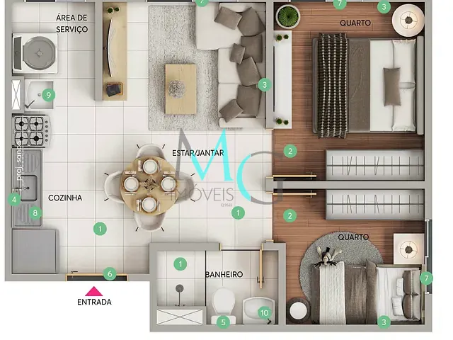 Apartamento 2 quartos e 1 banheiro, à venda, no bairro Bonsucesso em Rio de Janeiro