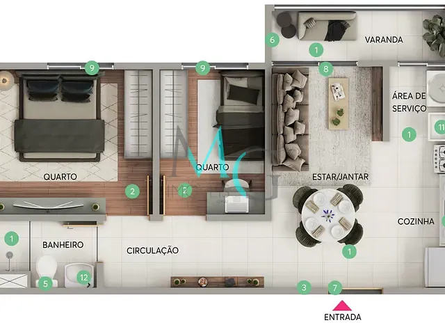 Apartamento 2 quartos e 1 banheiro, à venda, no bairro Bonsucesso em Rio de Janeiro