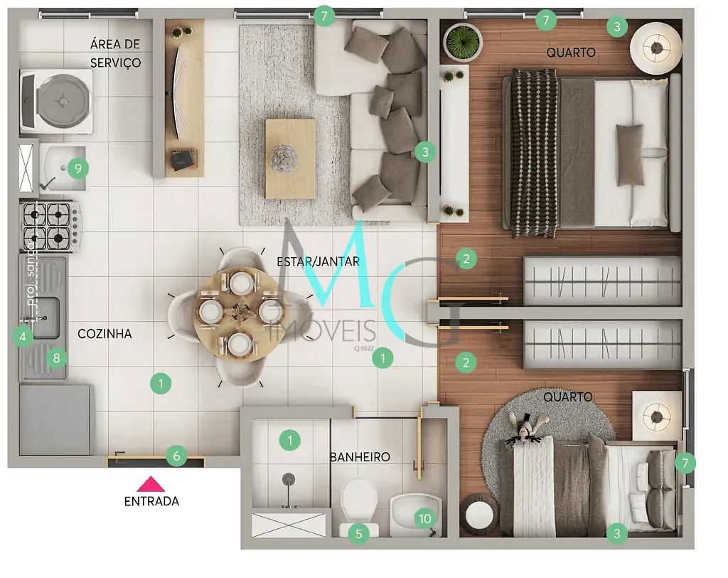 Apartamento, 2 quartos, 40 m² - Foto 4