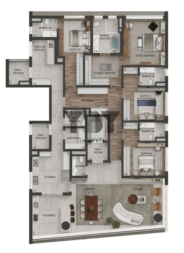 Apartamento, 3 quartos, 200 m² - Foto 42
