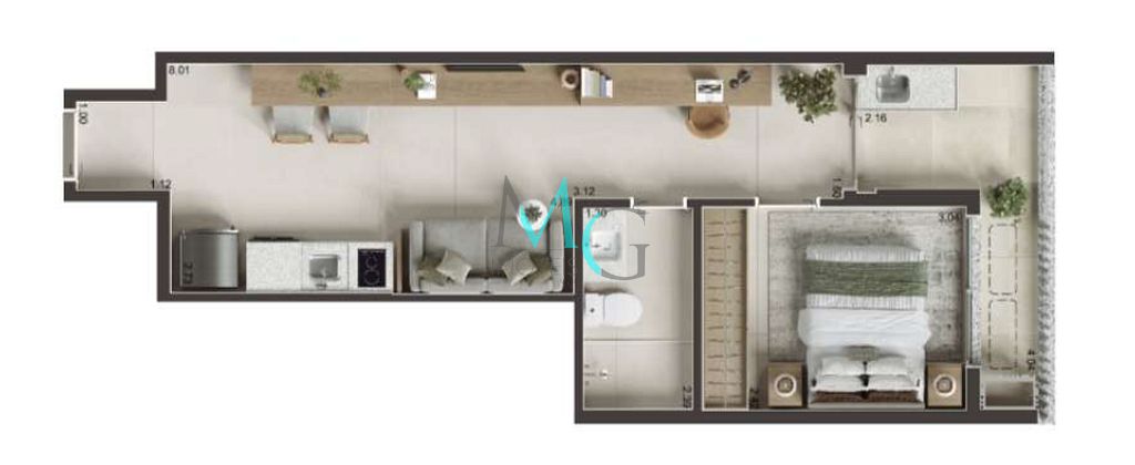 Cobertura, 1 quarto, 44 m² - Foto 26