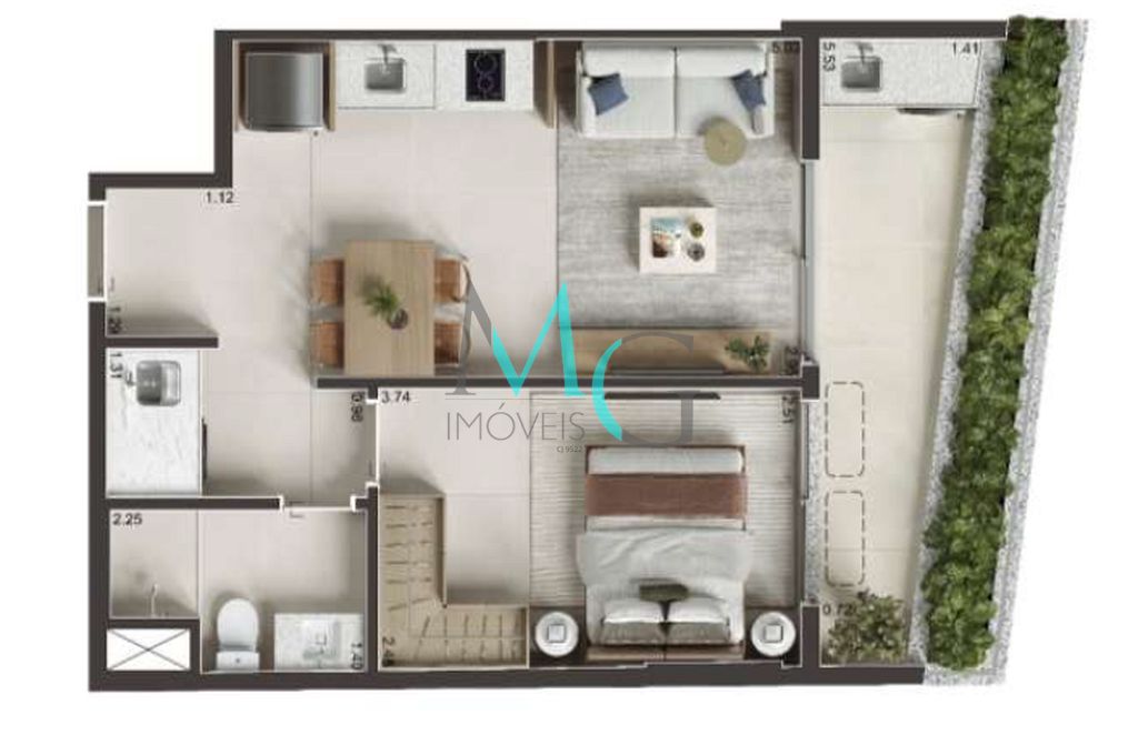 Cobertura, 1 quarto, 44 m² - Foto 28