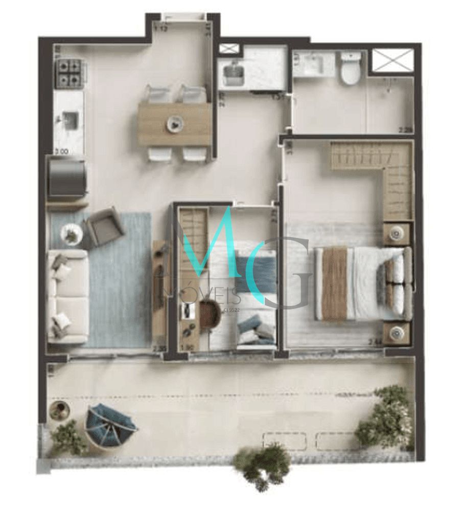 Cobertura, 1 quarto, 44 m² - Foto 32