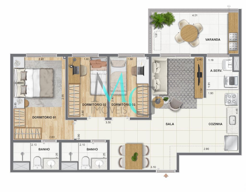 Apartamento, 3 quartos, 67 m² - Foto 20