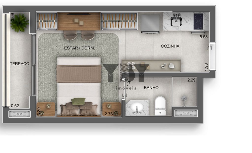 Apartamento, 1 quarto, 28 m² - Foto 10