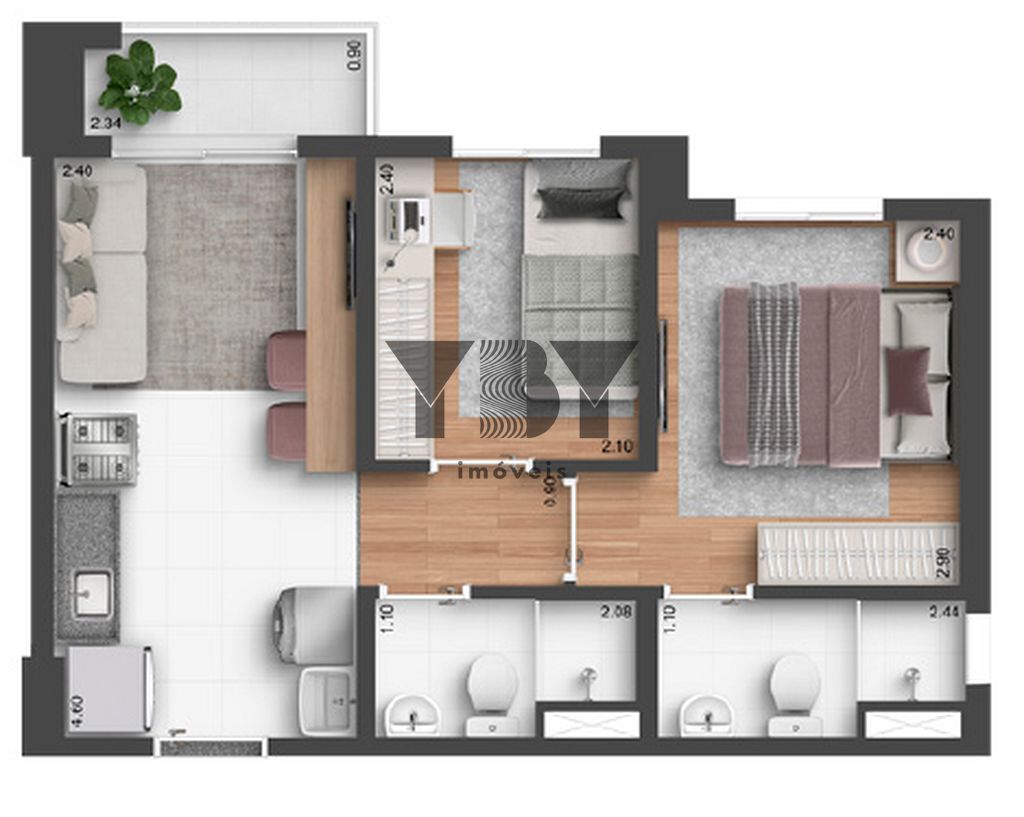 Apartamento, 2 quartos, 37 m² - Foto 32