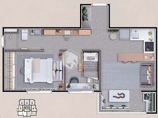 Apartamento 2 quartos e 1 banheiro, à venda, no bairro Vila Dom Pedro I em São Paulo