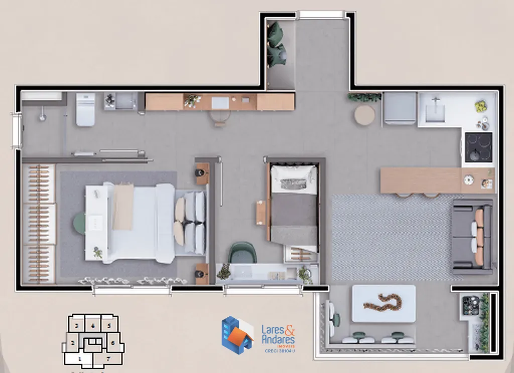 Apartamento, 2 quartos, 42 m² - Foto 3