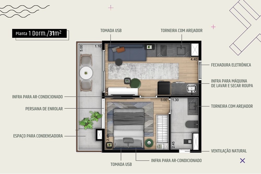Apartamento à venda 1 Quarto 1 Suite 31M² Pinheiros São Paulo - SP