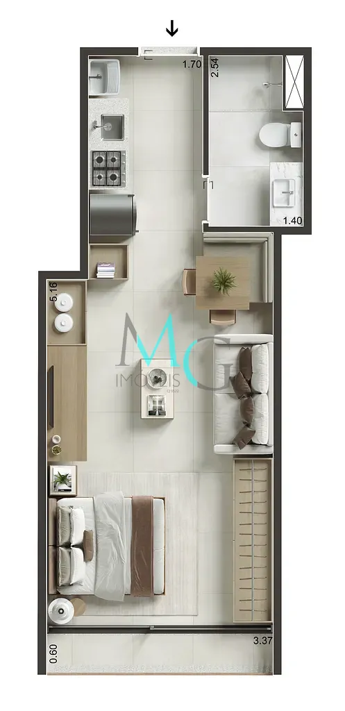 Apartamento, 1 quarto, 44 m² - Foto 29