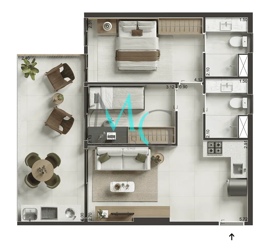 Apartamento, 1 quarto, 44 m² - Foto 34