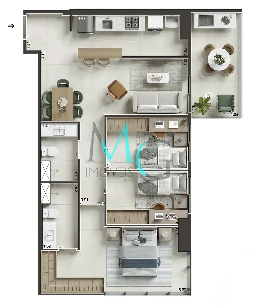 Apartamento, 1 quarto, 38 m² - Foto 35