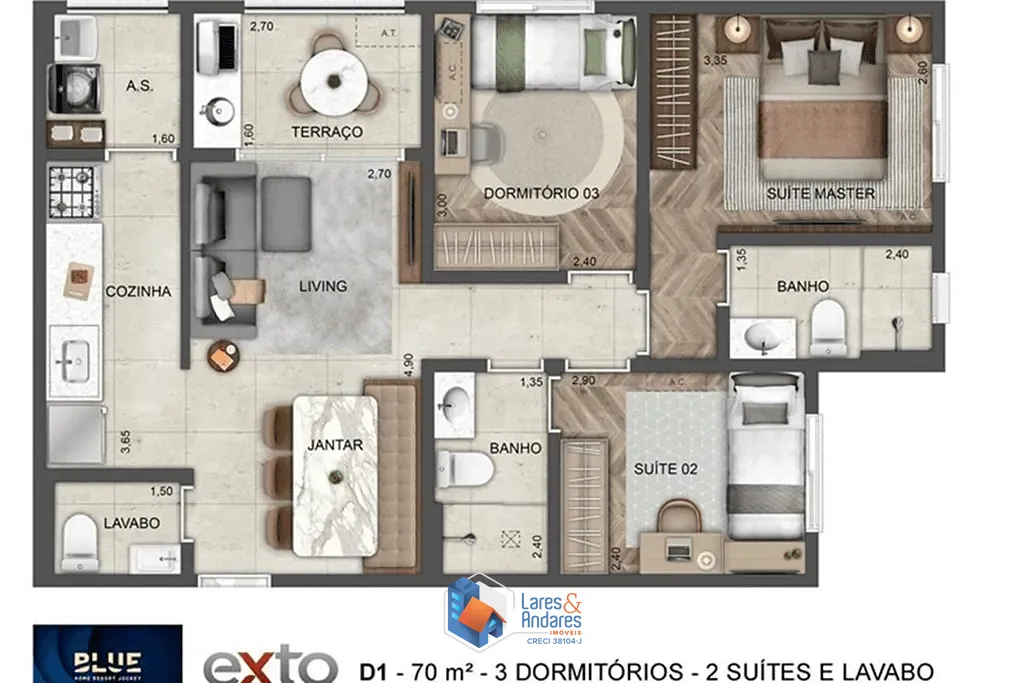 Apartamento, 3 quartos, 70 m² - Foto 35