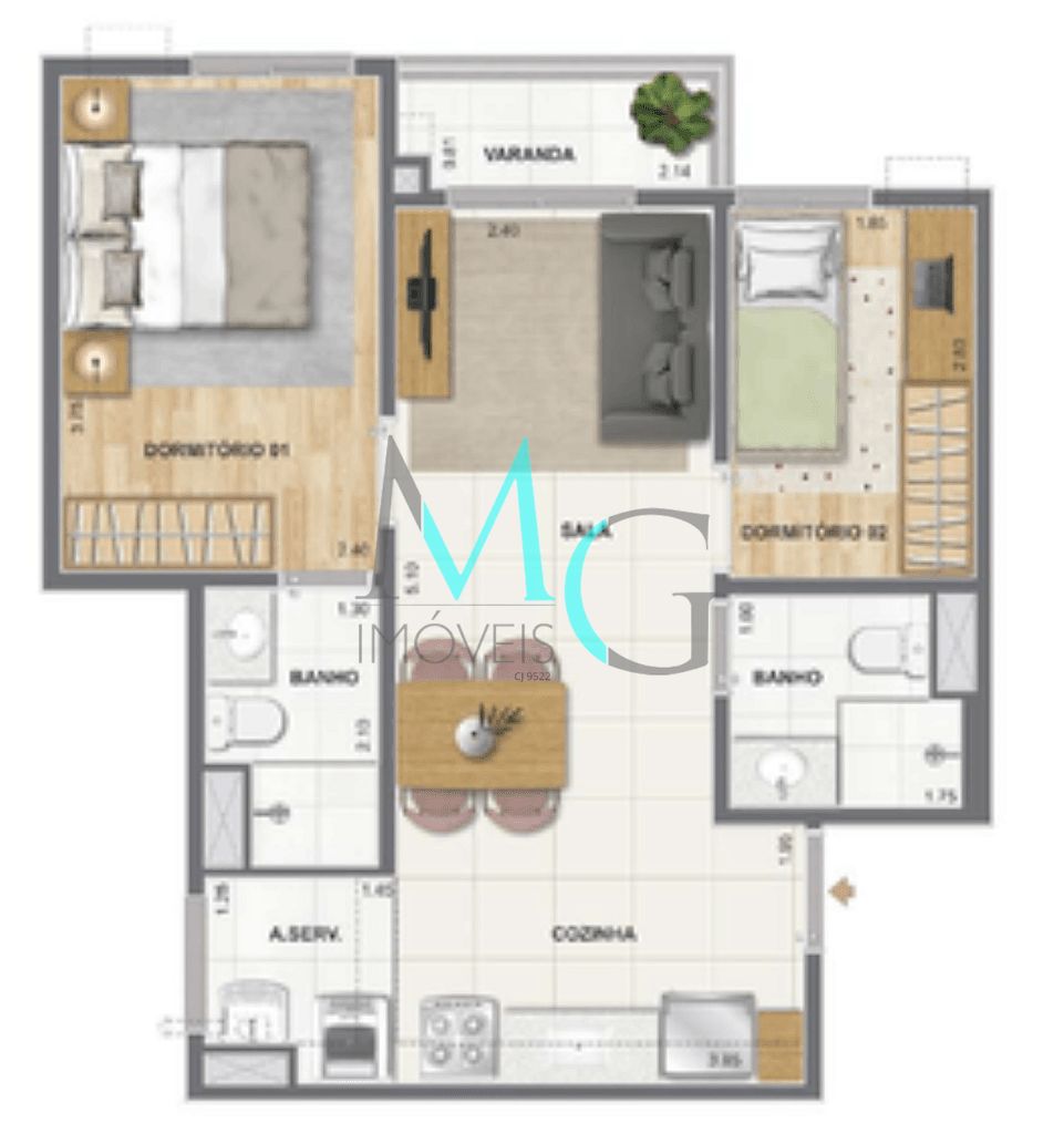 Apartamento, 2 quartos, 52 m² - Foto 24