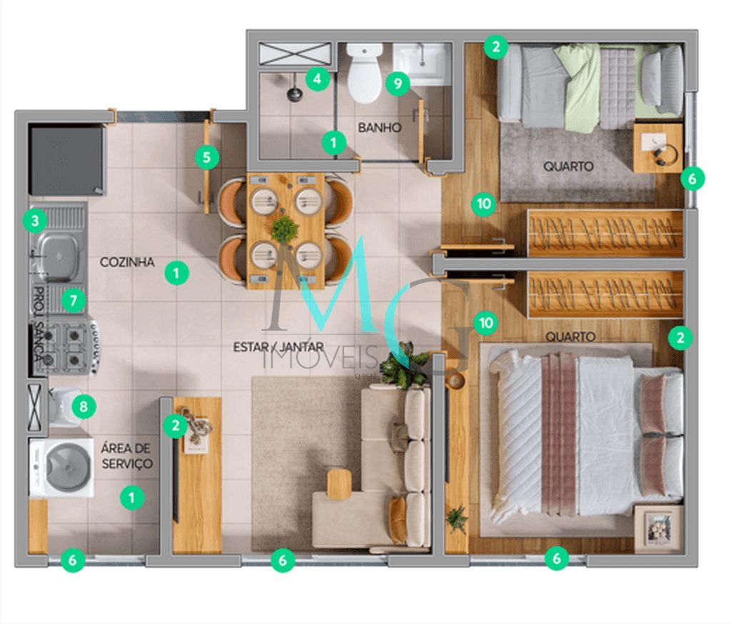 Apartamento, 2 quartos, 40 m² - Foto 16