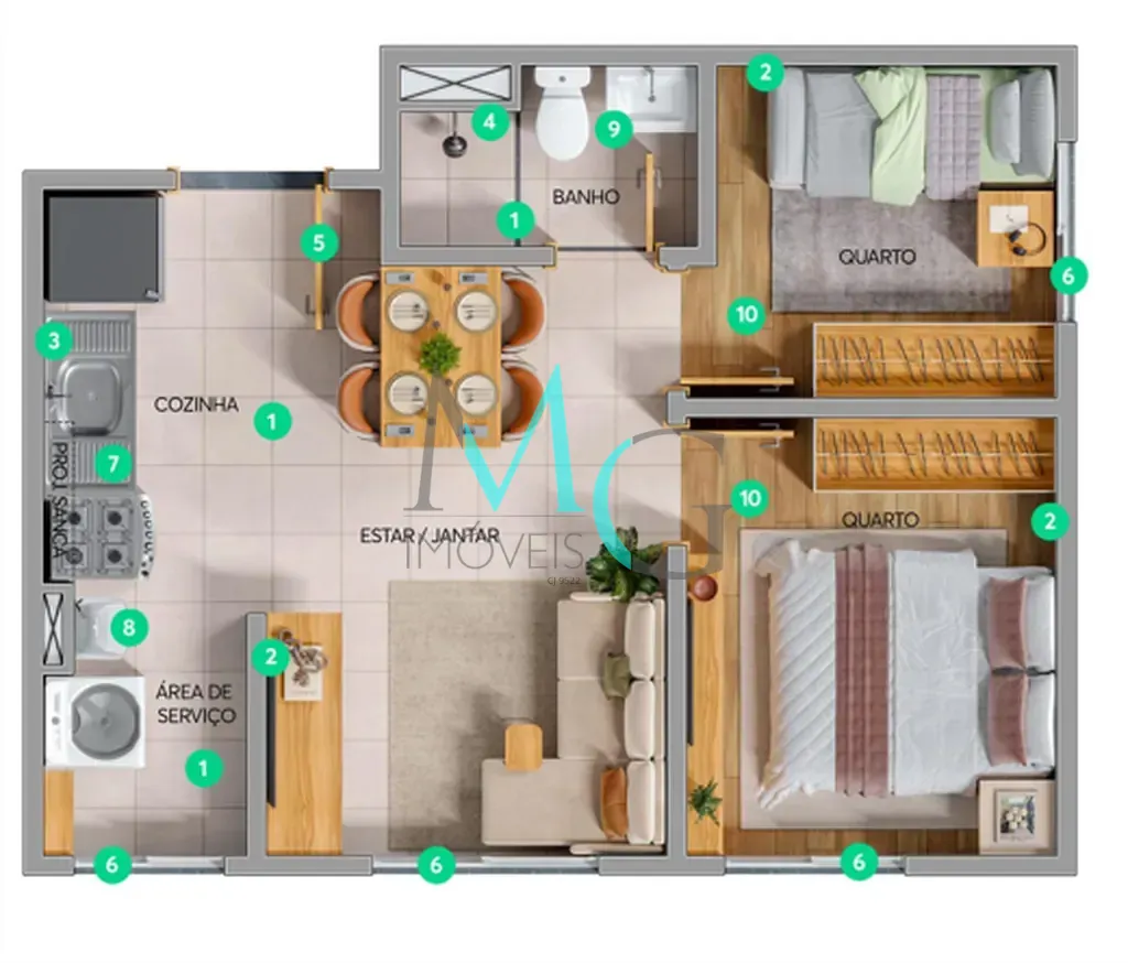 Apartamento, 2 quartos, 35 m² - Foto 16