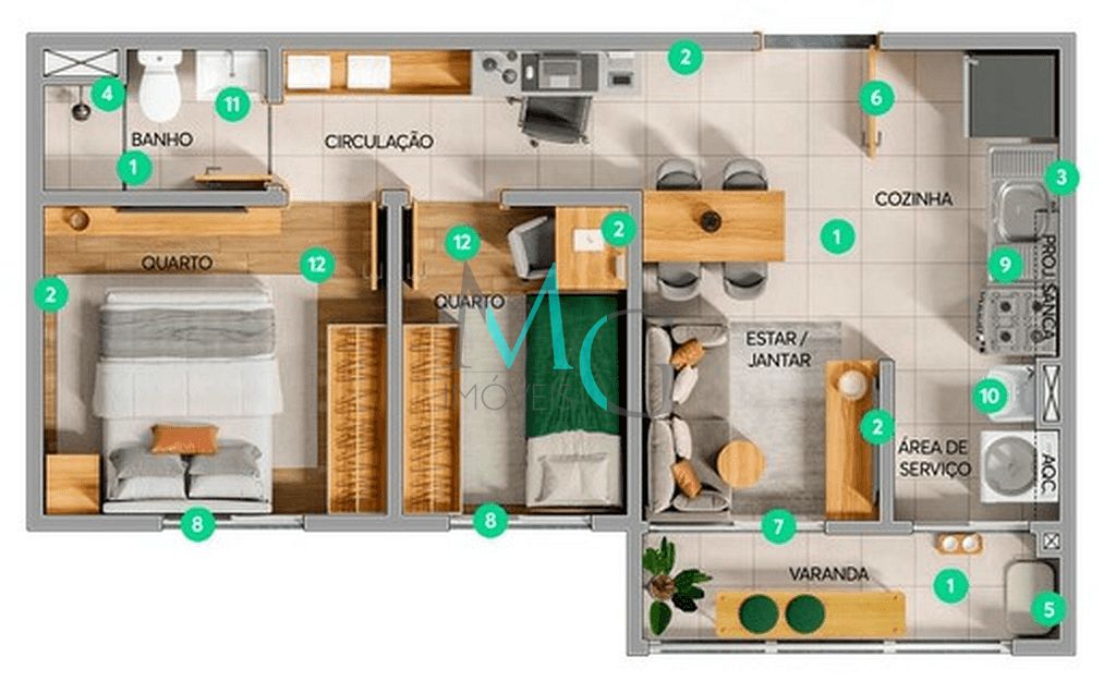 Apartamento, 2 quartos, 35 m² - Foto 17