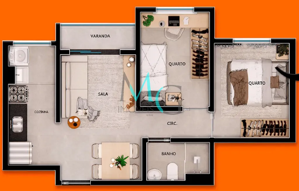 Apartamento, 2 quartos, 43 m² - Foto 8