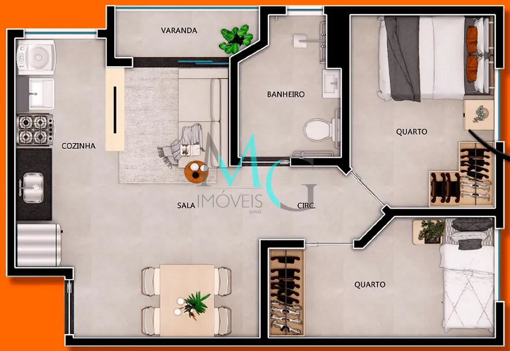 Apartamento, 2 quartos, 43 m² - Foto 9