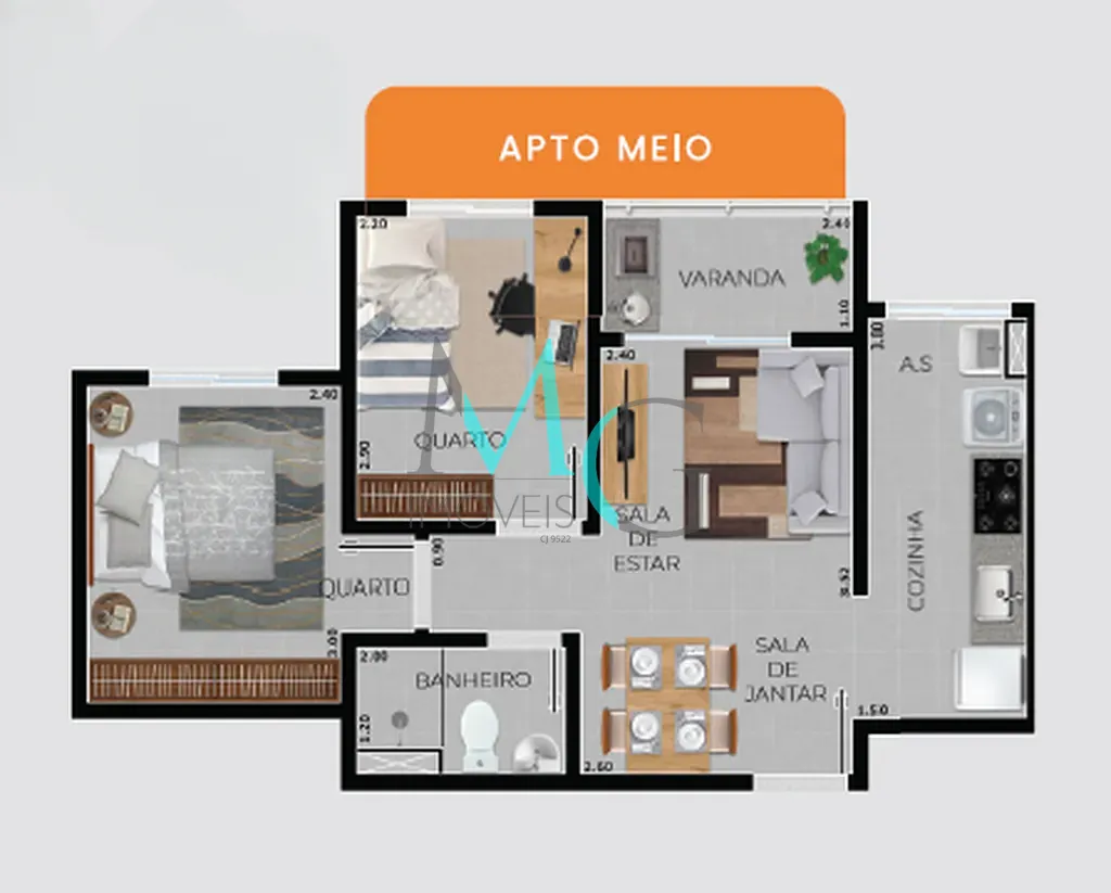 Apartamento, 2 quartos, 43 m² - Foto 17