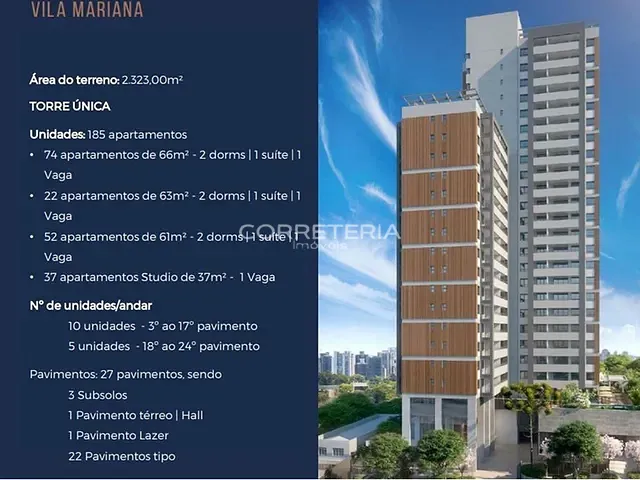 Apartamento 1 quarto e 1 banheiro, à venda, no bairro Vila Mariana em São Paulo