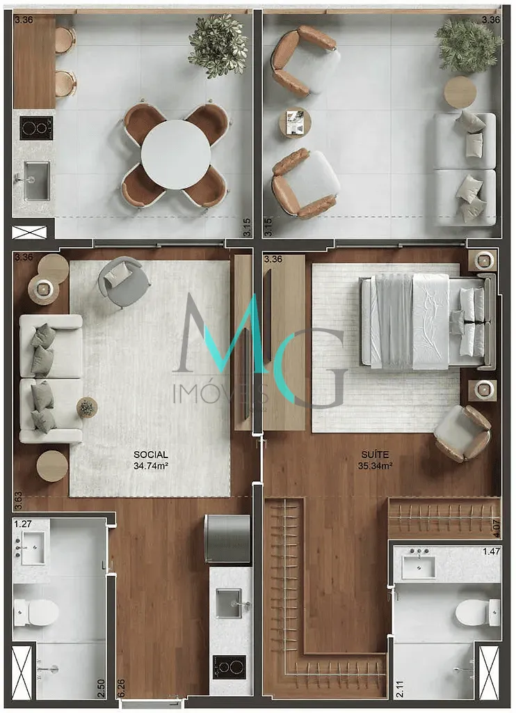 Apartamento, 1 quarto, 77 m² - Foto 21