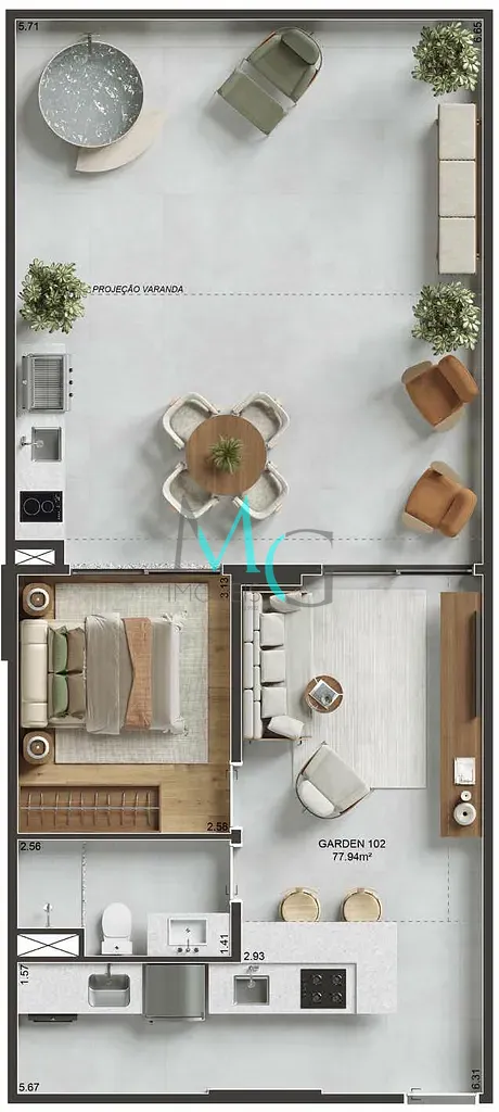 Apartamento, 1 quarto, 77 m² - Foto 23