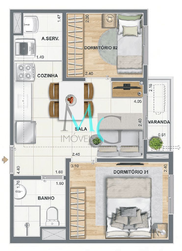 Apartamento, 2 quartos, 38 m² - Foto 24