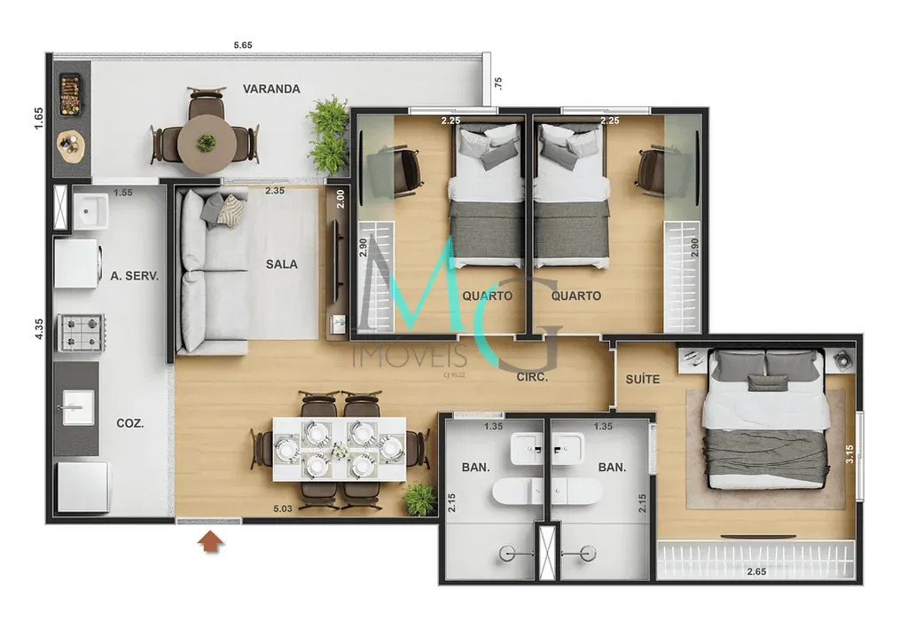 Apartamento, 2 quartos, 69 m² - Foto 46