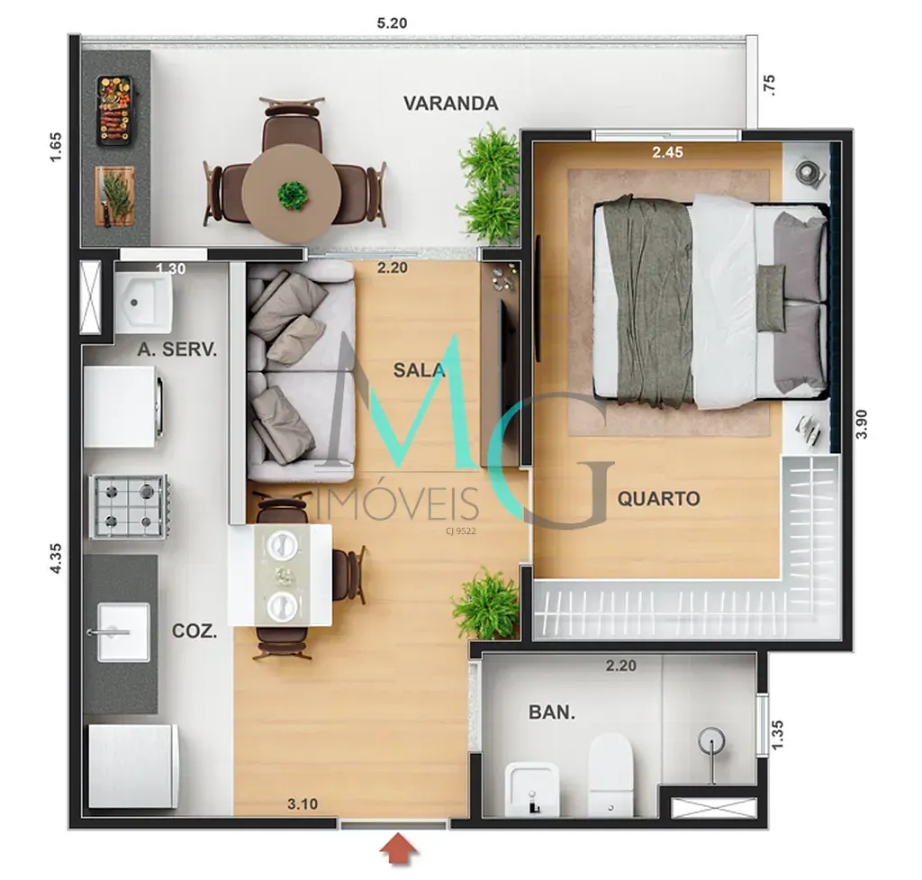 Apartamento, 1 quarto, 36 m² - Foto 33