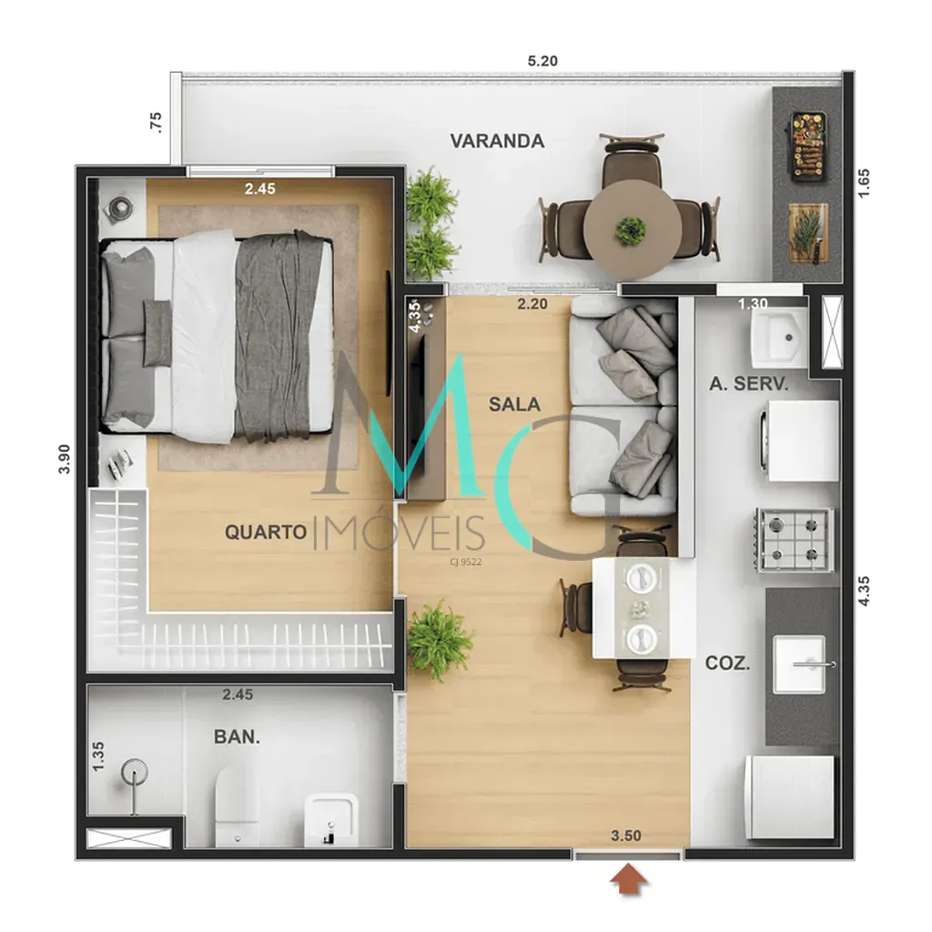 Apartamento, 1 quarto, 36 m² - Foto 36