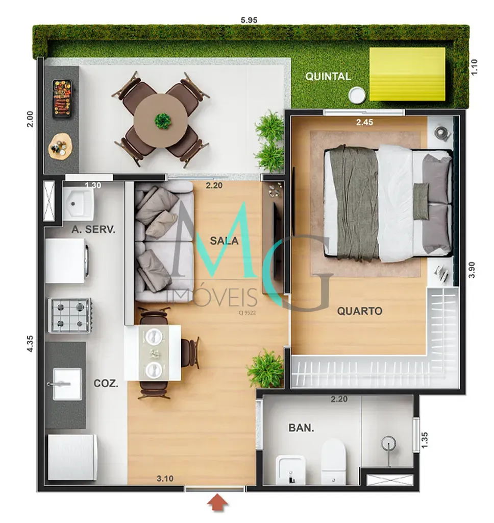 Apartamento, 1 quarto, 36 m² - Foto 37