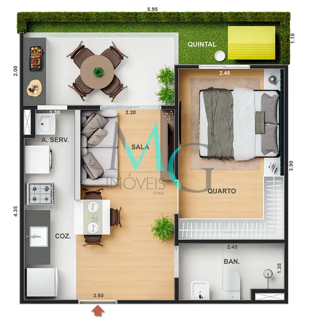 Apartamento, 1 quarto, 36 m² - Foto 39