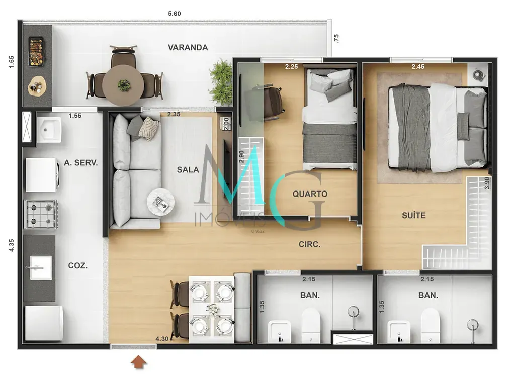 Apartamento, 1 quarto, 36 m² - Foto 42