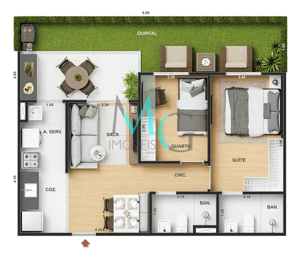 Apartamento, 1 quarto, 36 m² - Foto 48