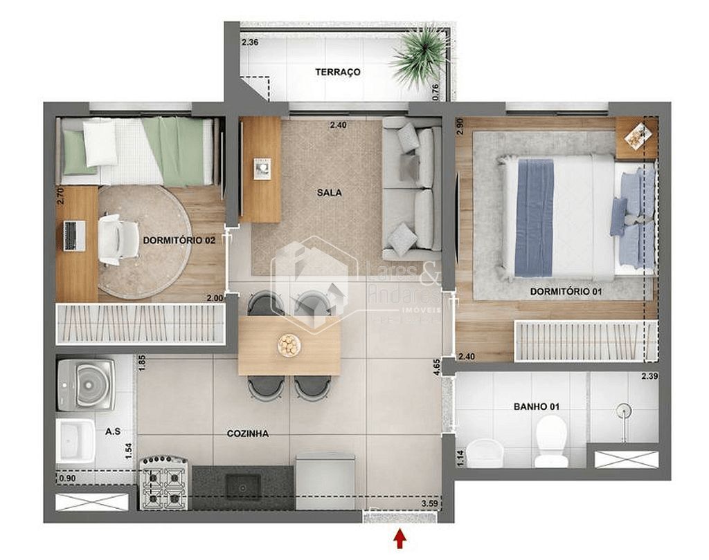 Apartamento, 2 quartos, 42 m² - Foto 24