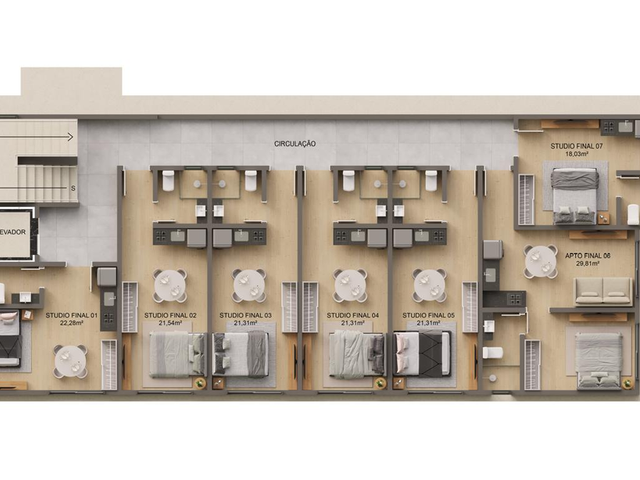 Apartamento 1 quarto e 1 banheiro, à venda, no bairro Bessa em João Pessoa