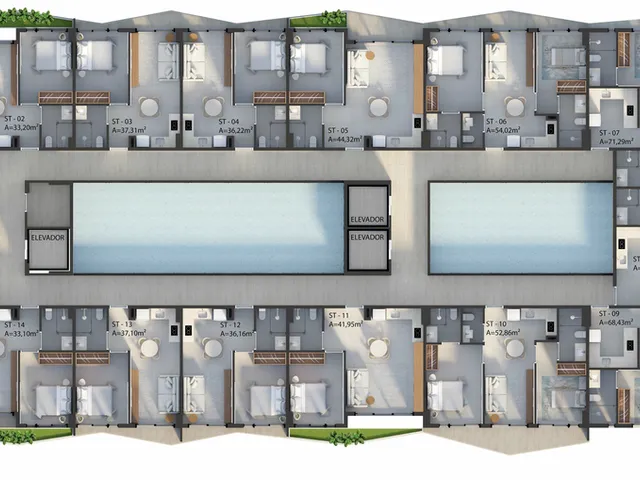 Apartamento 1 quarto e 2 banheiros, à venda, no bairro Manaíra em João Pessoa