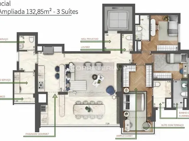 Apartamento 3 quartos e 4 banheiros, à venda, no bairro Butantã em São Paulo