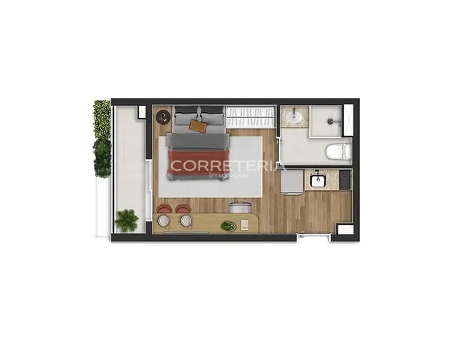 Apartamento 1 quarto e 1 banheiro, à venda, no bairro Itaim Bibi em São Paulo