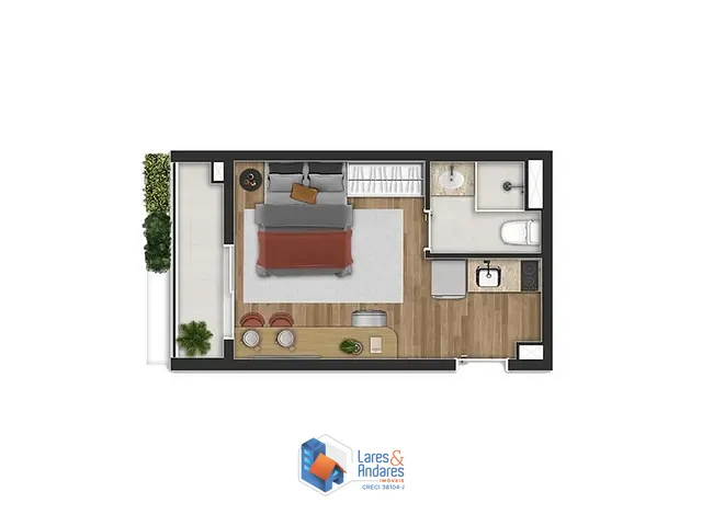 Apartamento 1 quarto e 1 banheiro, à venda, no bairro Itaim Bibi em São Paulo