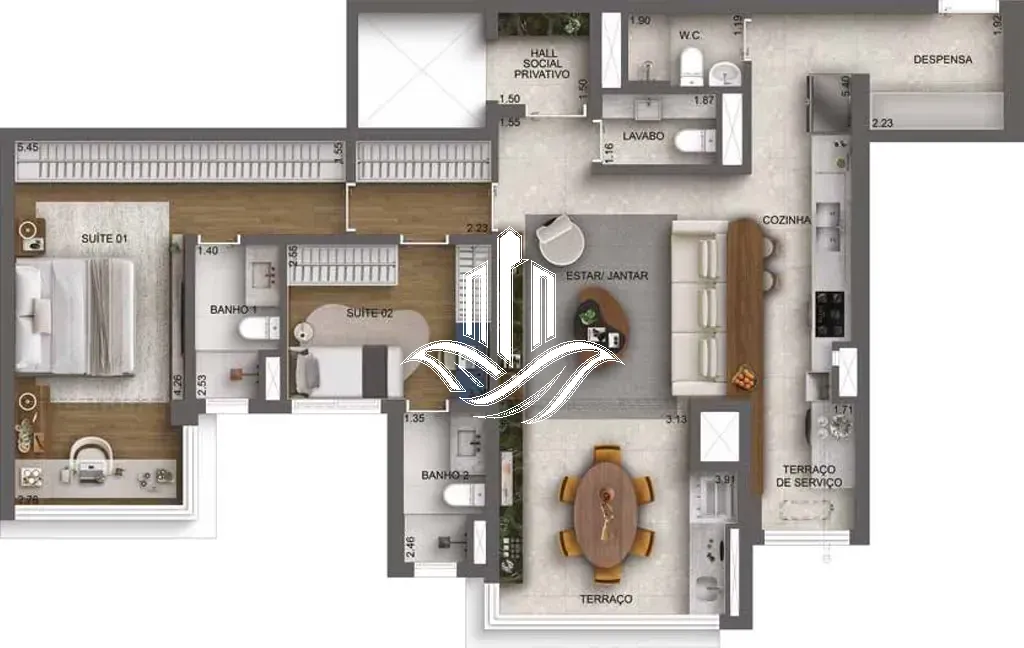 Apartamento, 2 quartos, 150 m² - Foto 48