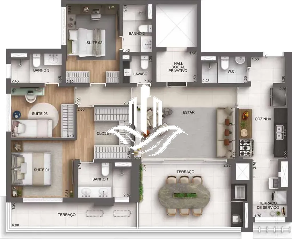 Apartamento, 2 quartos, 150 m² - Foto 49