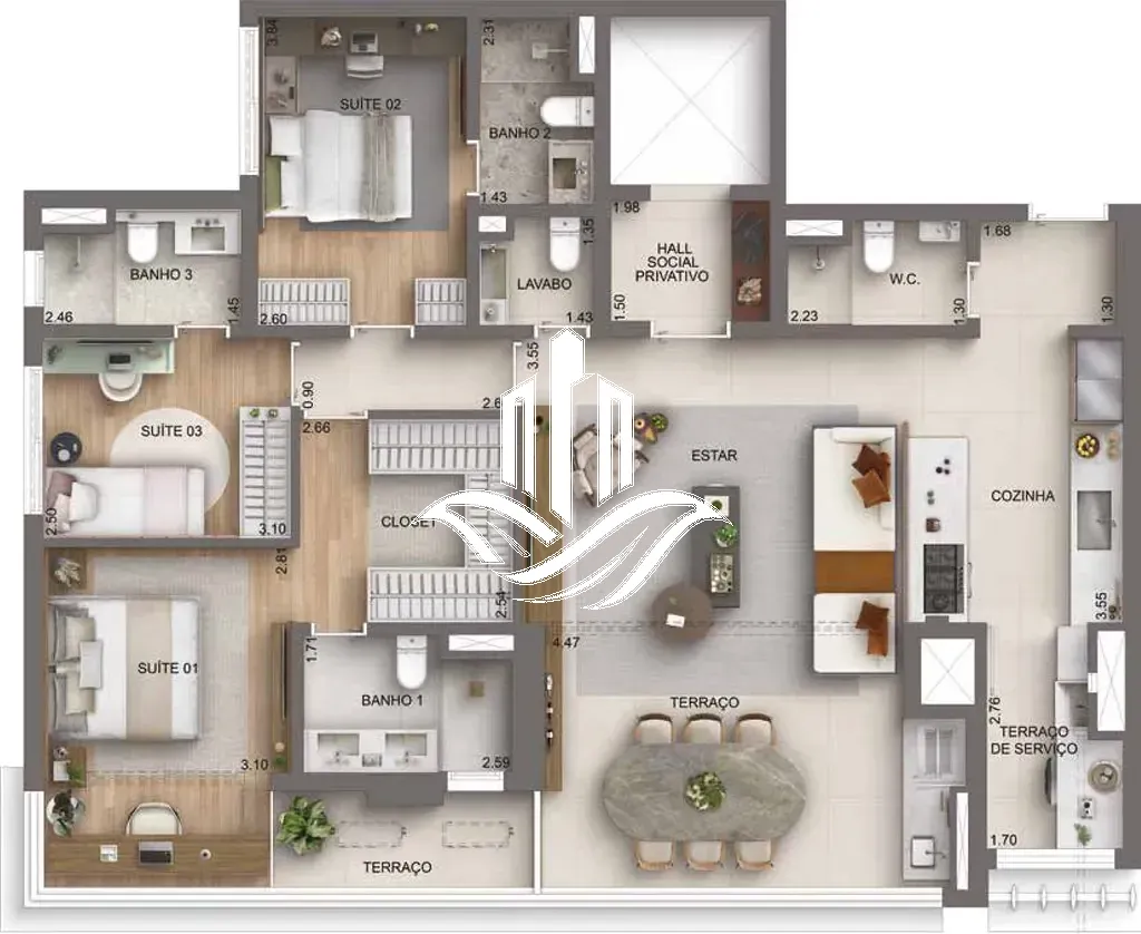 Apartamento, 2 quartos, 150 m² - Foto 50
