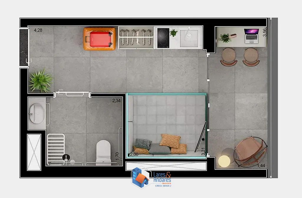 Apartamento, 1 quarto, 23 m² - Foto 16