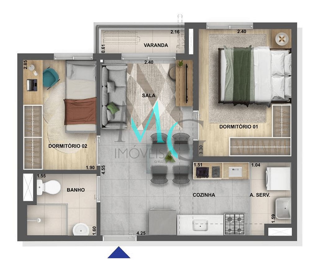 Apartamento, 2 quartos, 52 m² - Foto 17