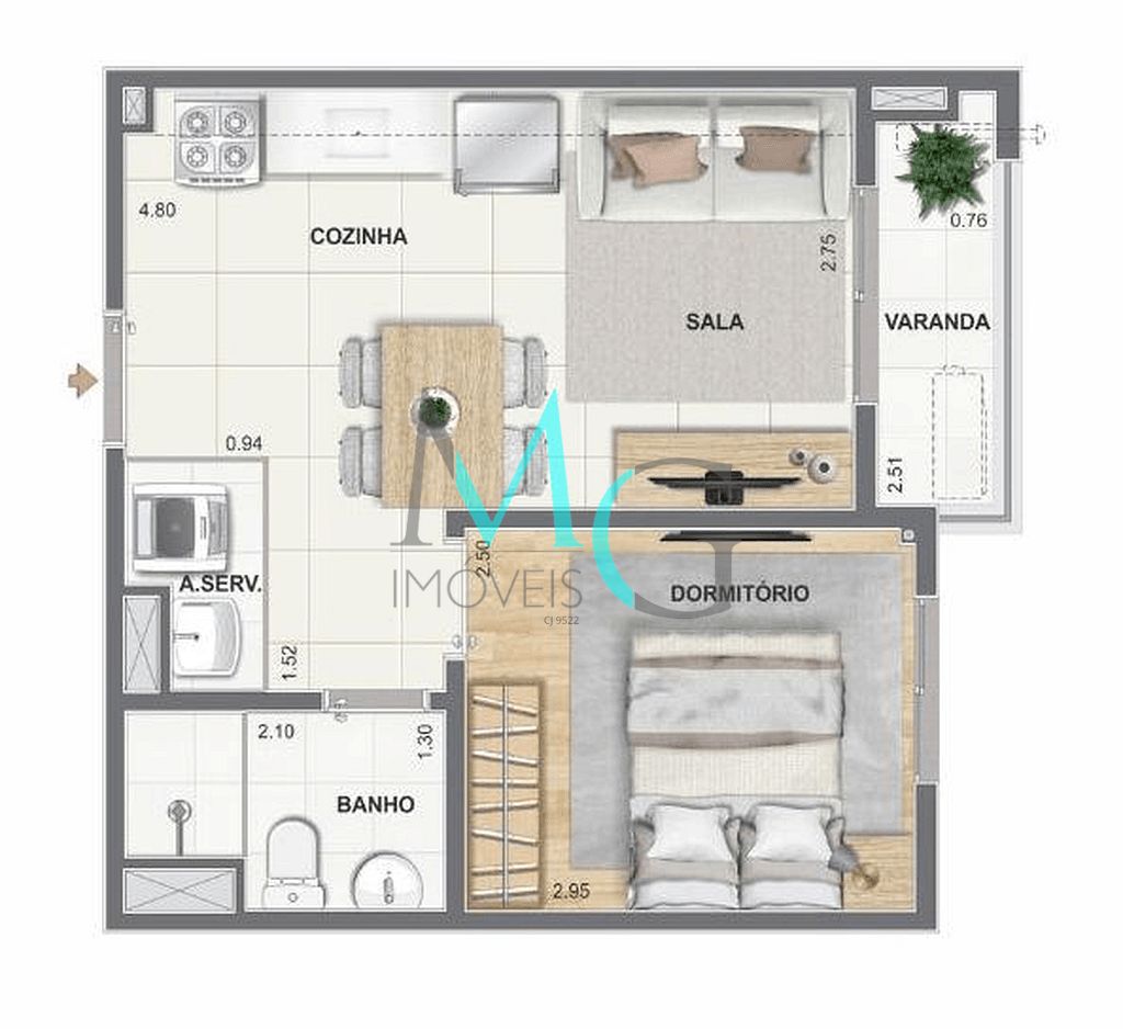 Apartamento, 1 quarto, 32 m² - Foto 23