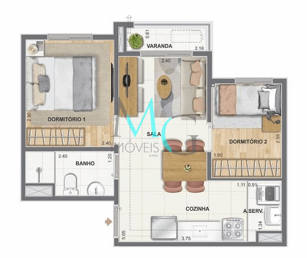 Apartamento, 1 quarto, 32 m² - Foto 25